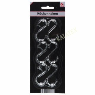 Haken Metall, 6er Pack