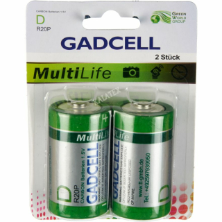 Batterie Gadcell D R20, 2er