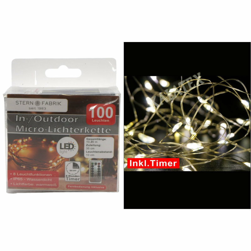Lichterkette micro 100 LED Großhandel für Wiederverkaufer mit Sonde