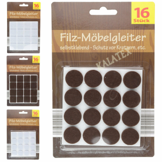 Filzmöbelgleiter selbstklebend 16er