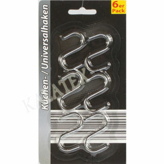 Haken Metall, 6er Pack
