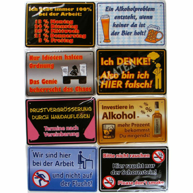 Blechschild mit Bild und Spruch 18x12cm Großhandel für Wiederverkau
