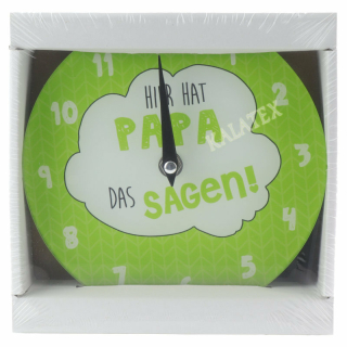 Wanduhr Hier hat Papa das Sagen!