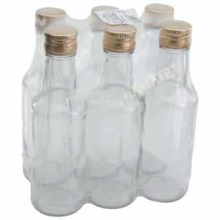 Glasflasche 200 ml 6er