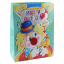 Geschenktasche Large Happy Birthday Clown 3D
