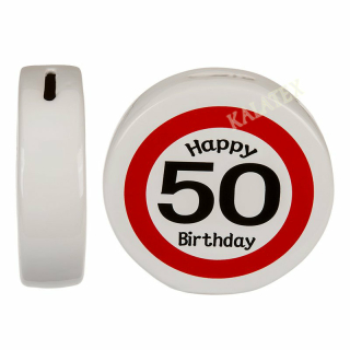 Spardose Happy Birthday 50 Keramik