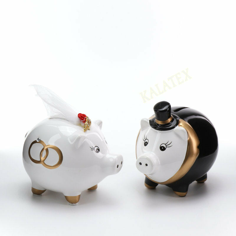 Sparschwein Porzellan Hochzeit 2er Großhandel für Sonderposten und
