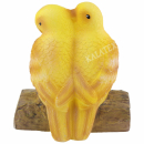 Vogelpaar gelb auf Ast mit LED