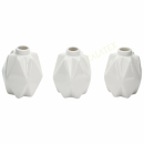 Vase Keramik weiß 3er