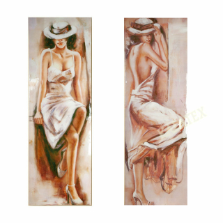 Wandbild Lady mit Hut 40 x120 cm