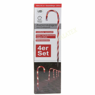 Zuckerstangen 44cm 4er Set mit LED