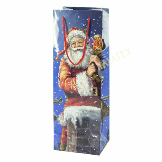 Geschenktasche Flasche Weihnachtsmann