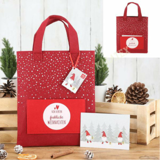 Filztasche Weihnachten mit Postkarte und Spruch