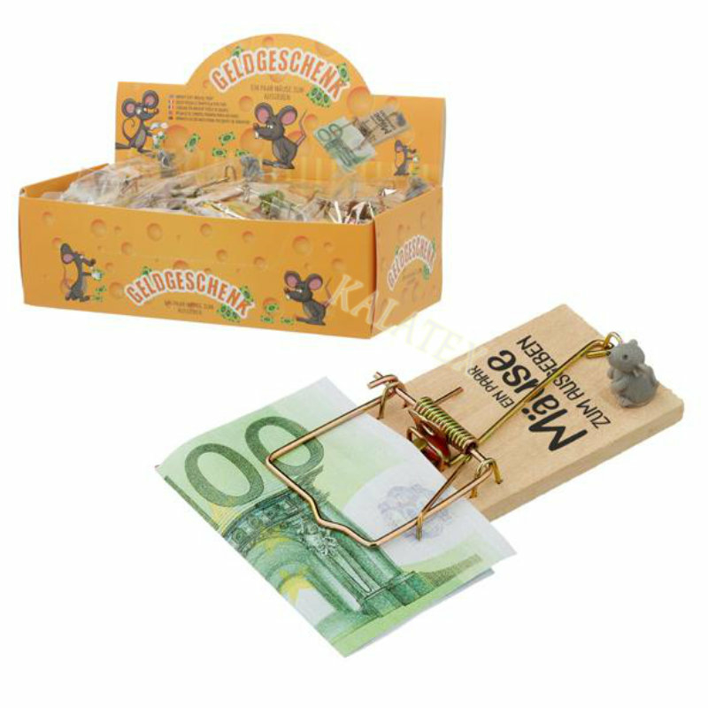 Geldgeschenk Mausefalle 11x9cm Großhandel für Sonderposten und Rest