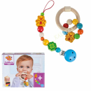 Babyspielzeug Einhorn Holzrassel + Schnullerkette