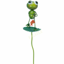 Gartenstecker Frosch 81cm Metall