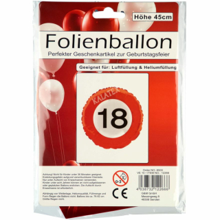 Folienballon 18ter Geburtstag