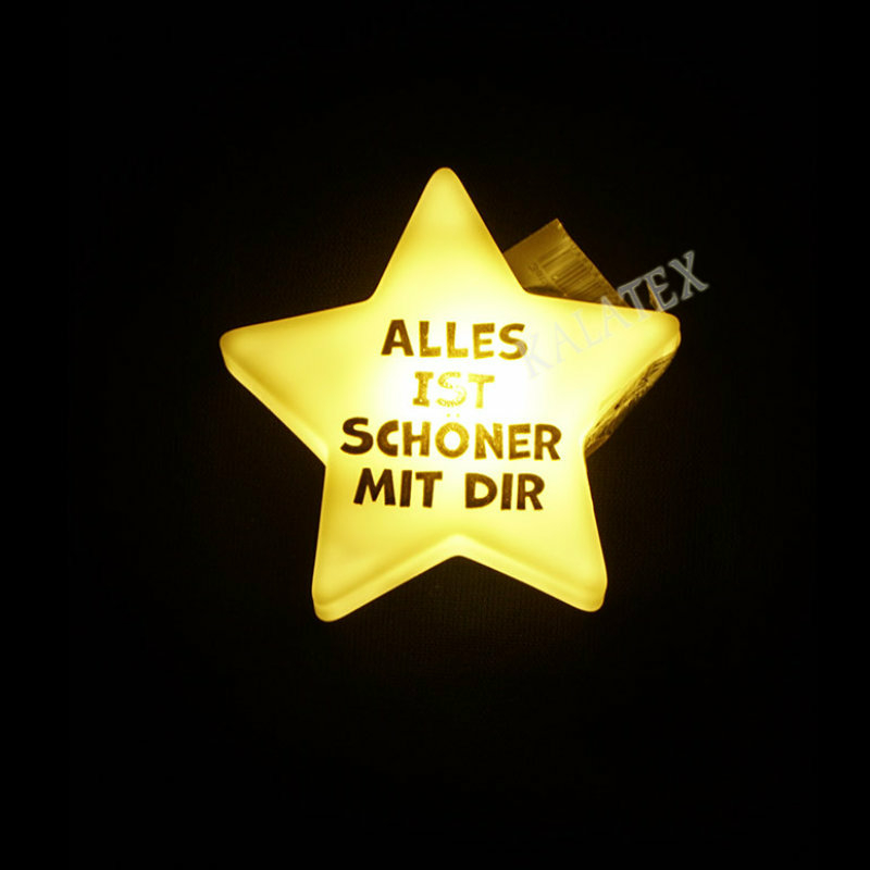 Stern LED mit Spruch 6cm Großhandel für Sonderposten und Restposten