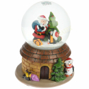 Schneekugel 6,5cm Glas mit LED