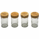 Salz- und Pefferstreuer mit Bambusdeckel und Spruch 80 ml