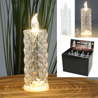Kerze LED Kristall klar 5x15cm
