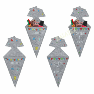 Geschenk Schultüte aus Filz zum Befüllen