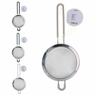 Sieb Edelstahl 14cm mit gummiertem farbigem Griff