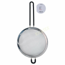 Sieb Edelstahl 20cm mit gummiertem farbigem Griff