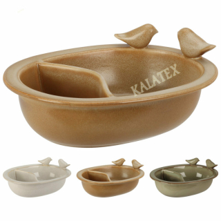 Vogelbad mit Futterschale 20cm