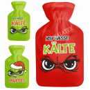 Wärmflasche 2L mit Festtagsmuffelüberzug 36x19x4,5 cm