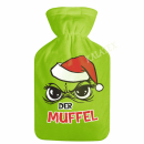 Wärmflasche 2L mit Festtagsmuffelüberzug 36x19x4,5 cm