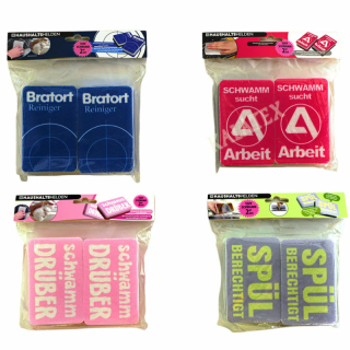 Topfschwamm mit Spruch11x7x3cm 2er Pack
