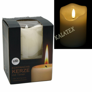 LED Echtwachskerze "3D Flamme" 7,5x10cm