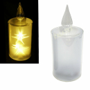 Kerze LED mit Sterneffektfolie 9x21cm