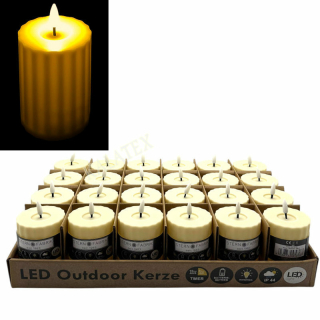 LED Outdoor Kerze 7,5x10cm mit Timer