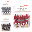 Deko Holzklammer mit Rentier 5x8cm 4er Pack