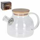 Teekanne aus Glas 1000ml mit Korkstopfen