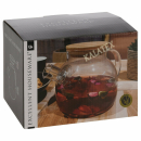 Teekanne aus Glas 1000ml mit Korkstopfen
