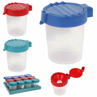 Wasserbecher mit farbigem Deckel zum Malen