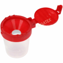 Wasserbecher mit farbigem Deckel zum Malen