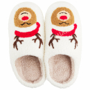 Teddyfell-Pantoffeln mit Weihnachtsmotiven