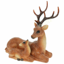 Dekofigur Rentier mit Kalb 20x11x20cm