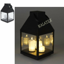 Laterne mit LED Kerze mit Timer