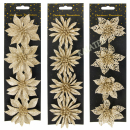 Blume Glitzer auf Klammer 4er Pack