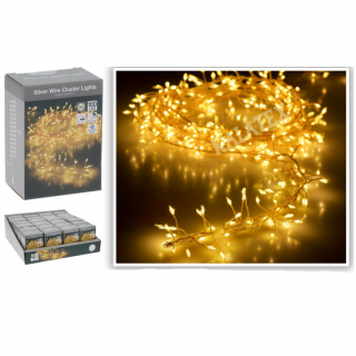 Lichterkette Silberdraht 100 LEDs warmweiss