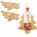 Schneidebrett Tannenbaum mit Käsemesser