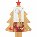 Schneidebrett Tannenbaum mit Käsemesser