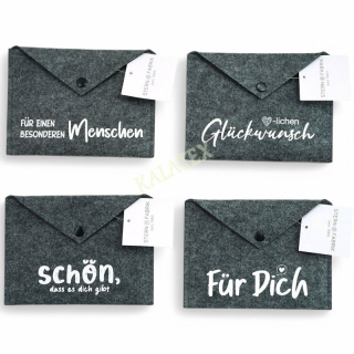 Filz Umschlag 18x13cm mit Spruch
