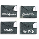 Filz Umschlag 18x13cm mit Spruch