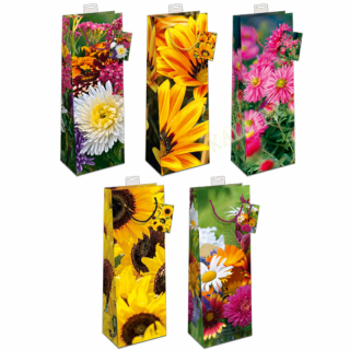 Flaschen-Geschenktasche Sommerblumen